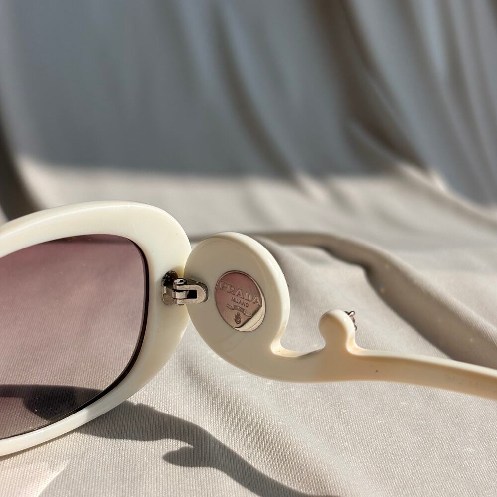 Prada Crystal Absolute Collection 33P Minimal Baroque Sunglasses White Crystal - Picture 5 of 16